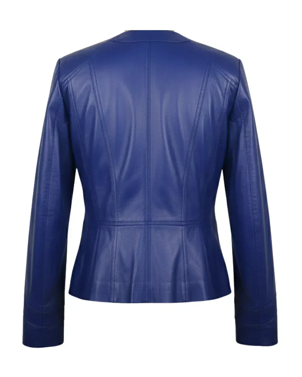 Azure Curve Blue Leather Jacket - Glacier Leather