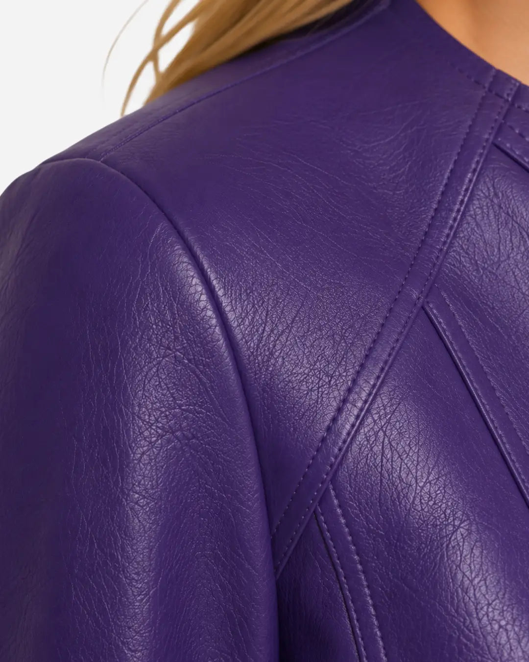 Finest quality sheepskin leather jacket for women in purple color with free shipping
