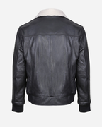 Boreal Bomber Black Leather Jacket