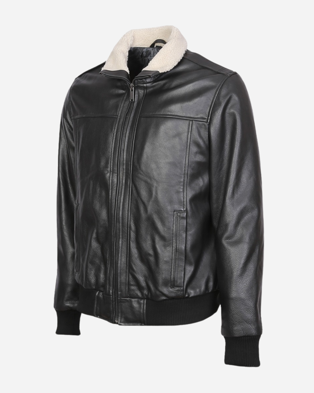 Boreal Bomber Black Leather Jacket