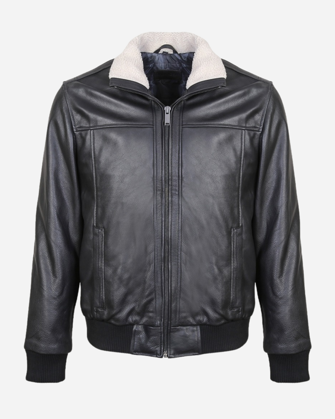 Boreal Bomber Black Leather Jacket