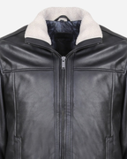 Boreal Bomber Black Leather Jacket