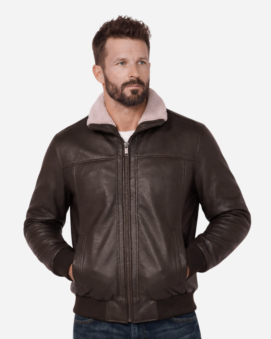 Boreal Bomber Brown Leather Jacket