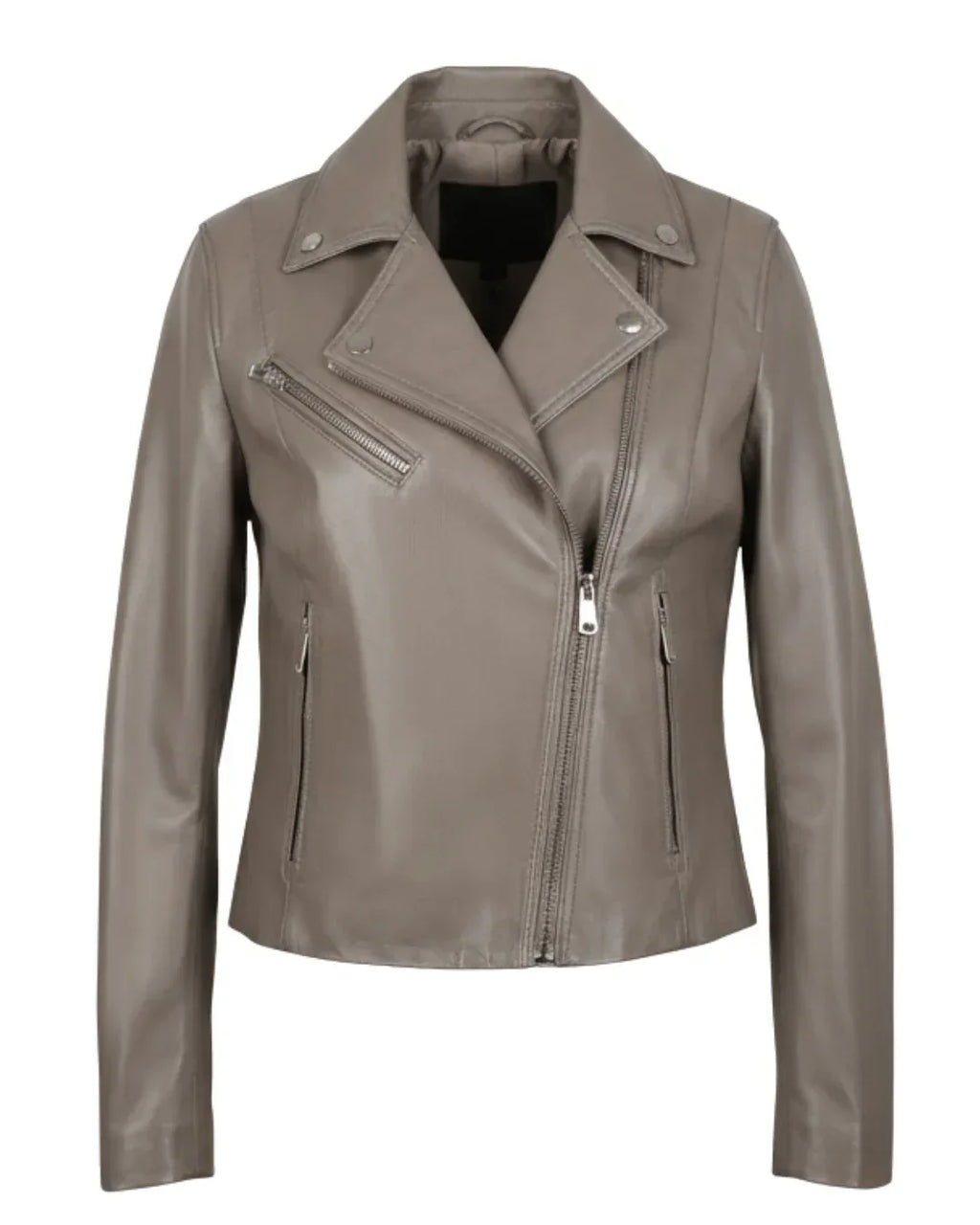 Camel Brown Women Biker Real Leather Jacket - Glacier Leather