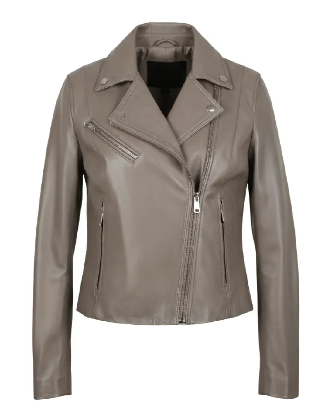 Camel Brown Women Biker Real Leather Jacket - Glacier Leather