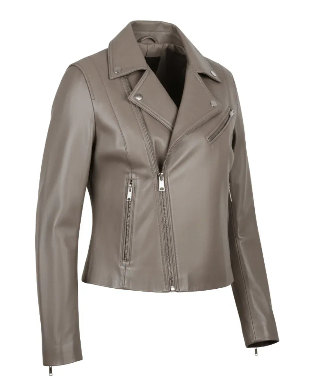 Camel Brown Women Biker Real Leather Jacket - Glacier Leather