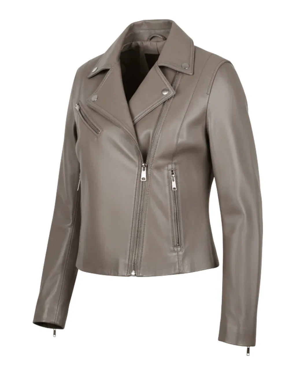 Camel Brown Women Biker Real Leather Jacket - Glacier Leather
