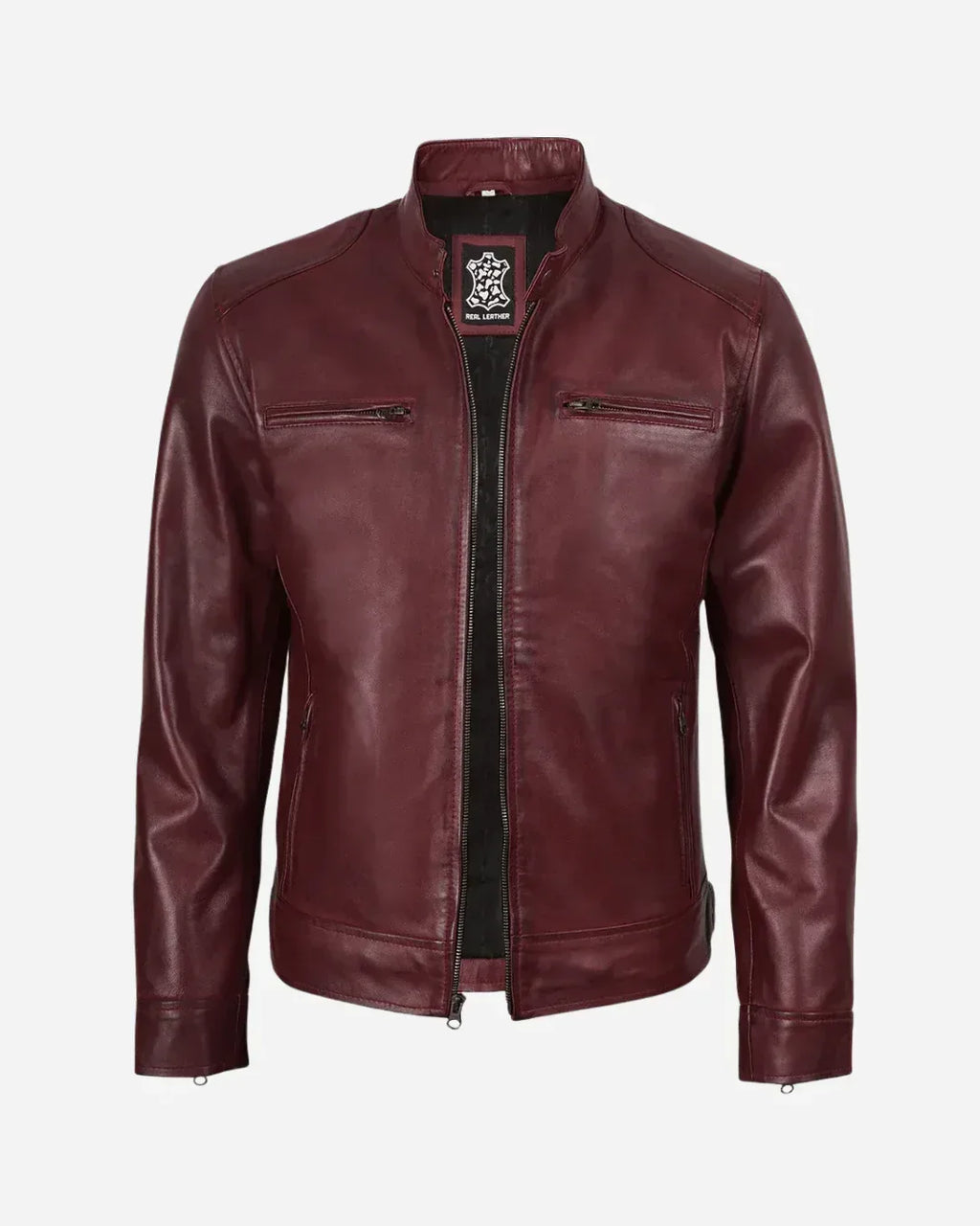 Crimson Luxe Leather Jacket