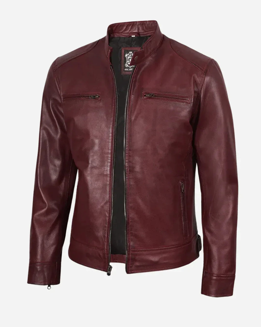 Crimson Luxe Leather Jacket