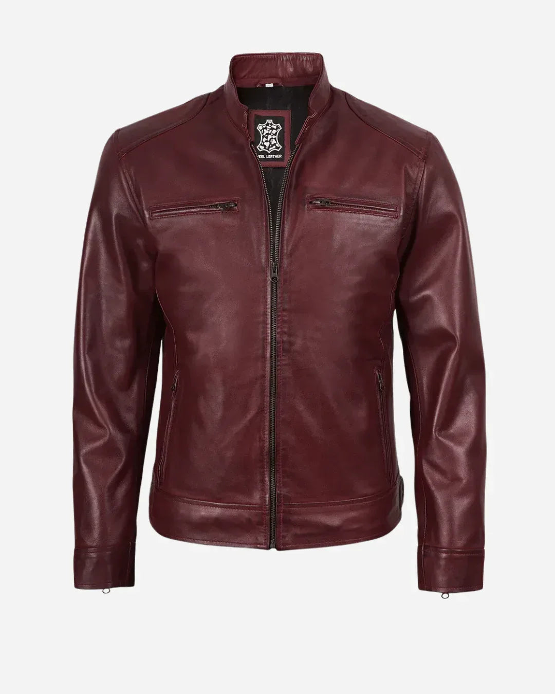 Crimson Luxe Leather Jacket