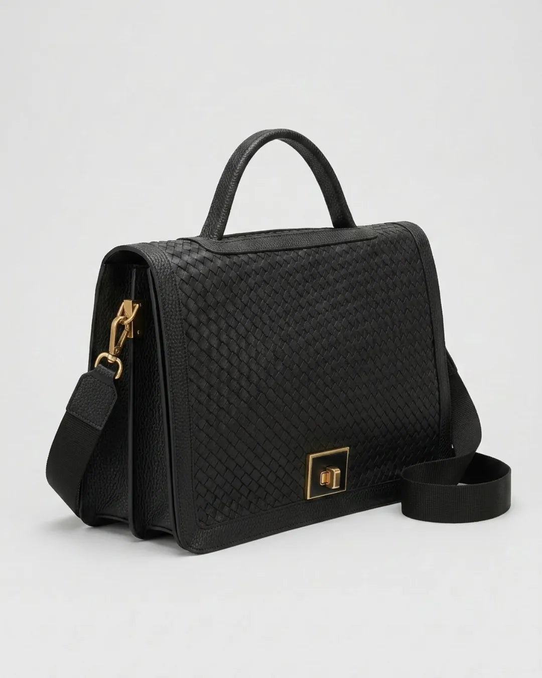 Midnight Weave Executive Leather Bag