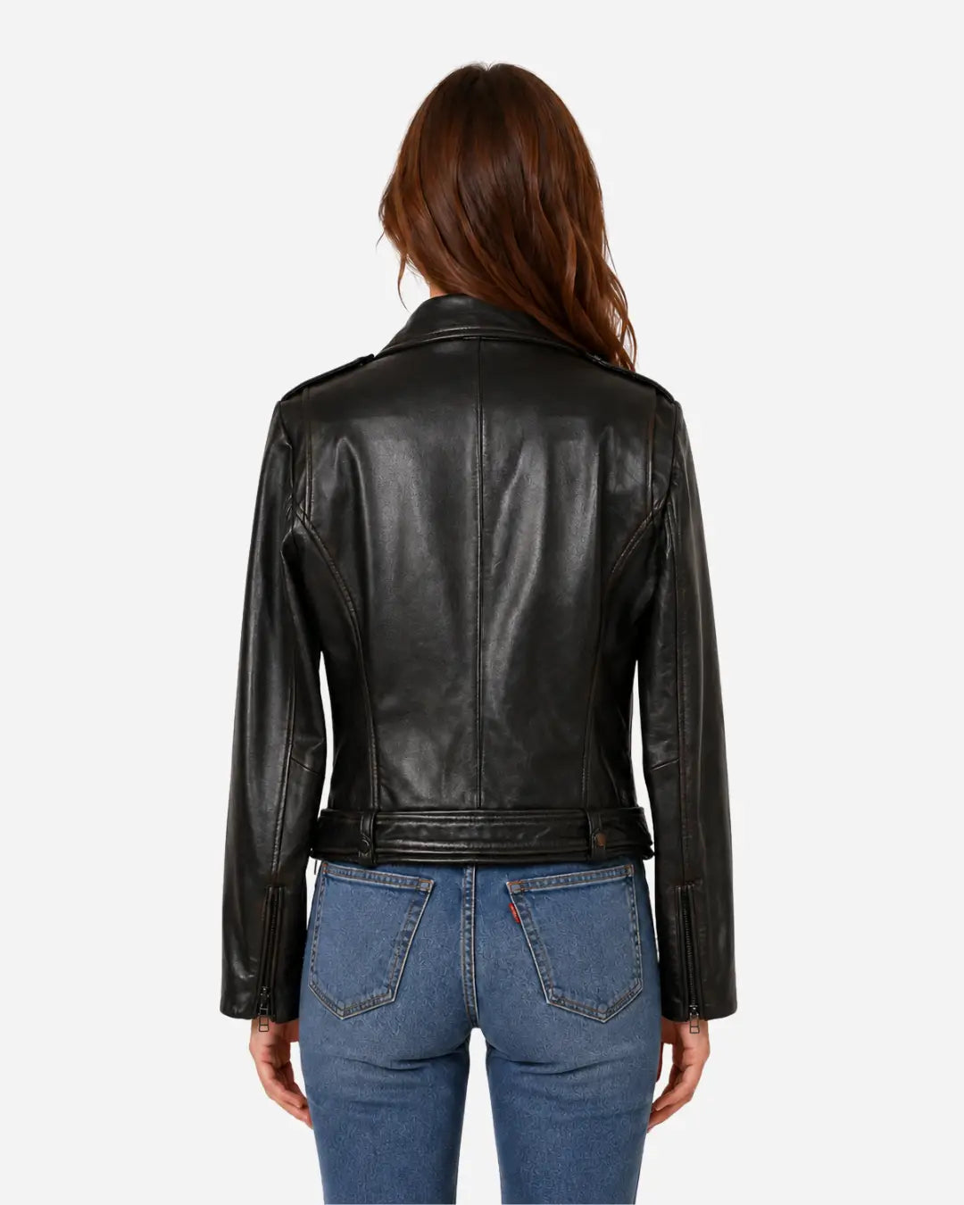 Lambskin leather biker jacket for women with free shipping 