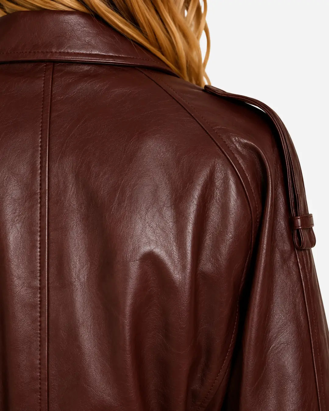Ravenfield Belted Burgundy Leather Jacket