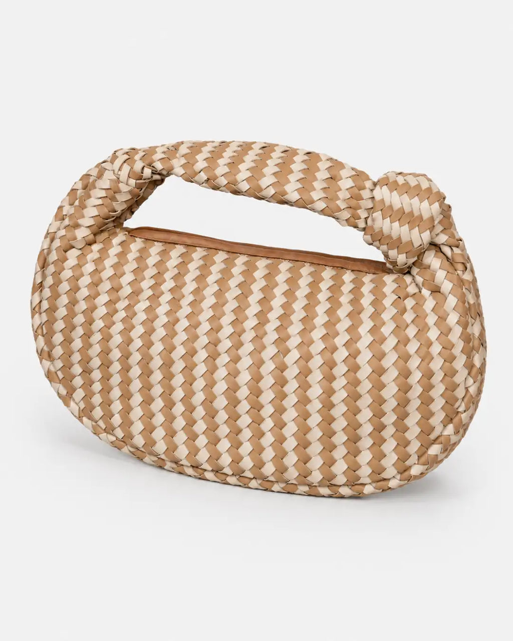 Signature Weave Leather Bag - Coffee & Dark Brown