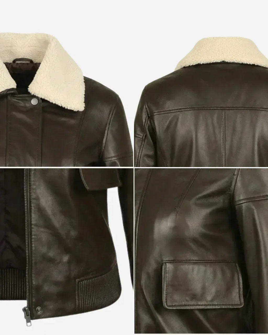 Women’s Brown Urban Shearling Collar Jacket – Glacier Leather