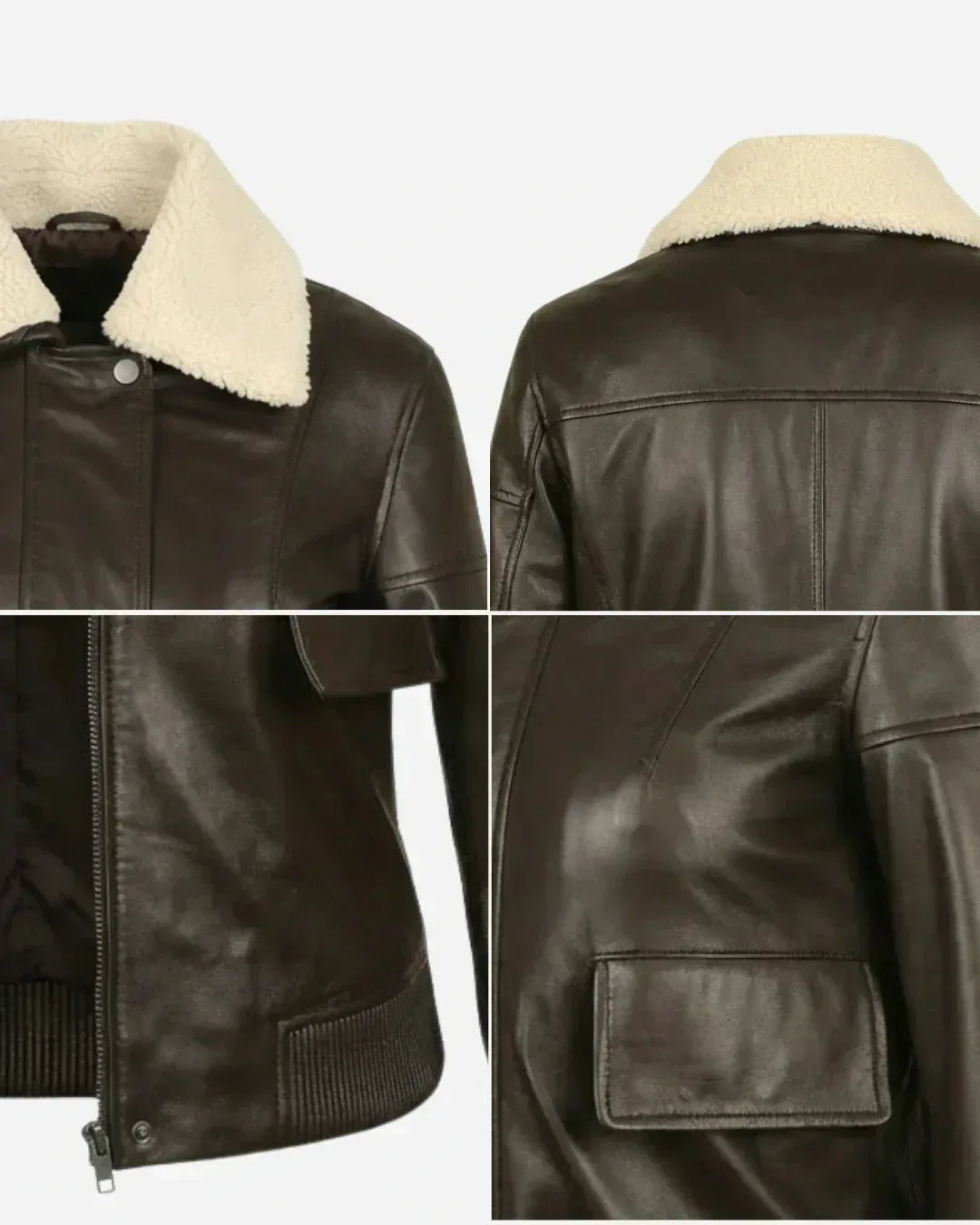 Women’s Brown Urban Shearling Collar Jacket – Glacier Leather