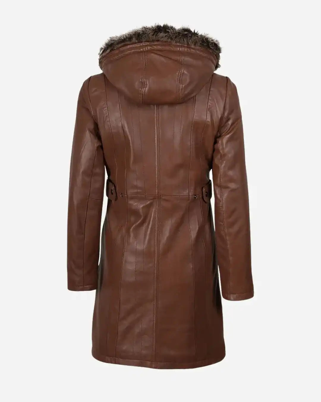 Women's Valencia Women Lambskin Brown Long Jacket
