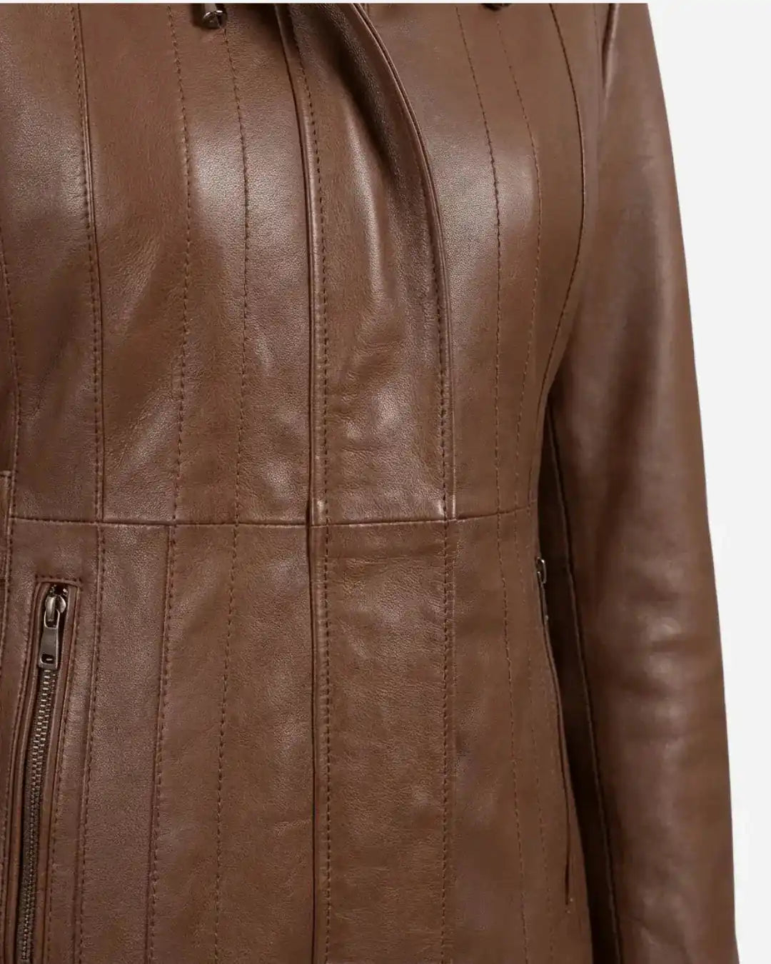 Women's Valencia Women Lambskin Brown Long Jacket