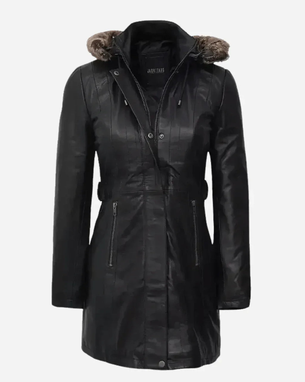 Women's Valencia Women Lambskin Black Long Jacket